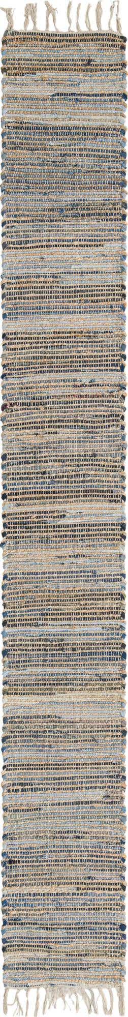 Blue 1' 2 x 10' Chindi Jute Table Runner