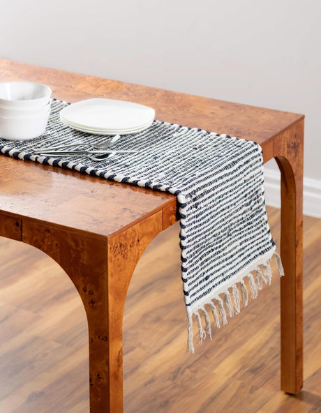 Navy Blue 1' 2 x 6' 1 Chindi Jute Table Runner