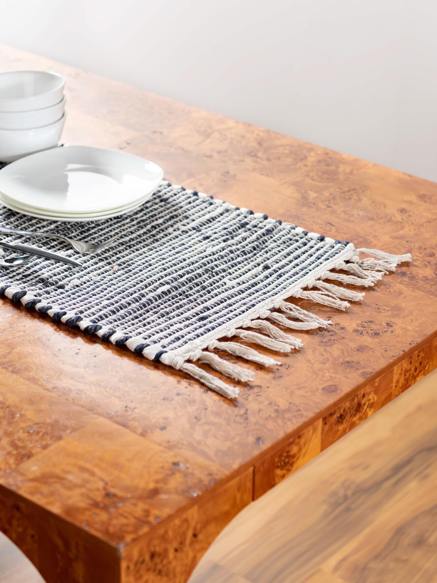 Navy Blue 1' 2 x 6' 1 Chindi Jute Table Runner Area Rug Decorative Dining Room Kitchen All Natural Material Table Cover Interior Design Home Decor Carpet Mat for Sale at Rug Engine