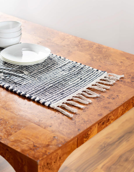 Navy Blue 1' 2 x 6' 1 Chindi Jute Table Runner