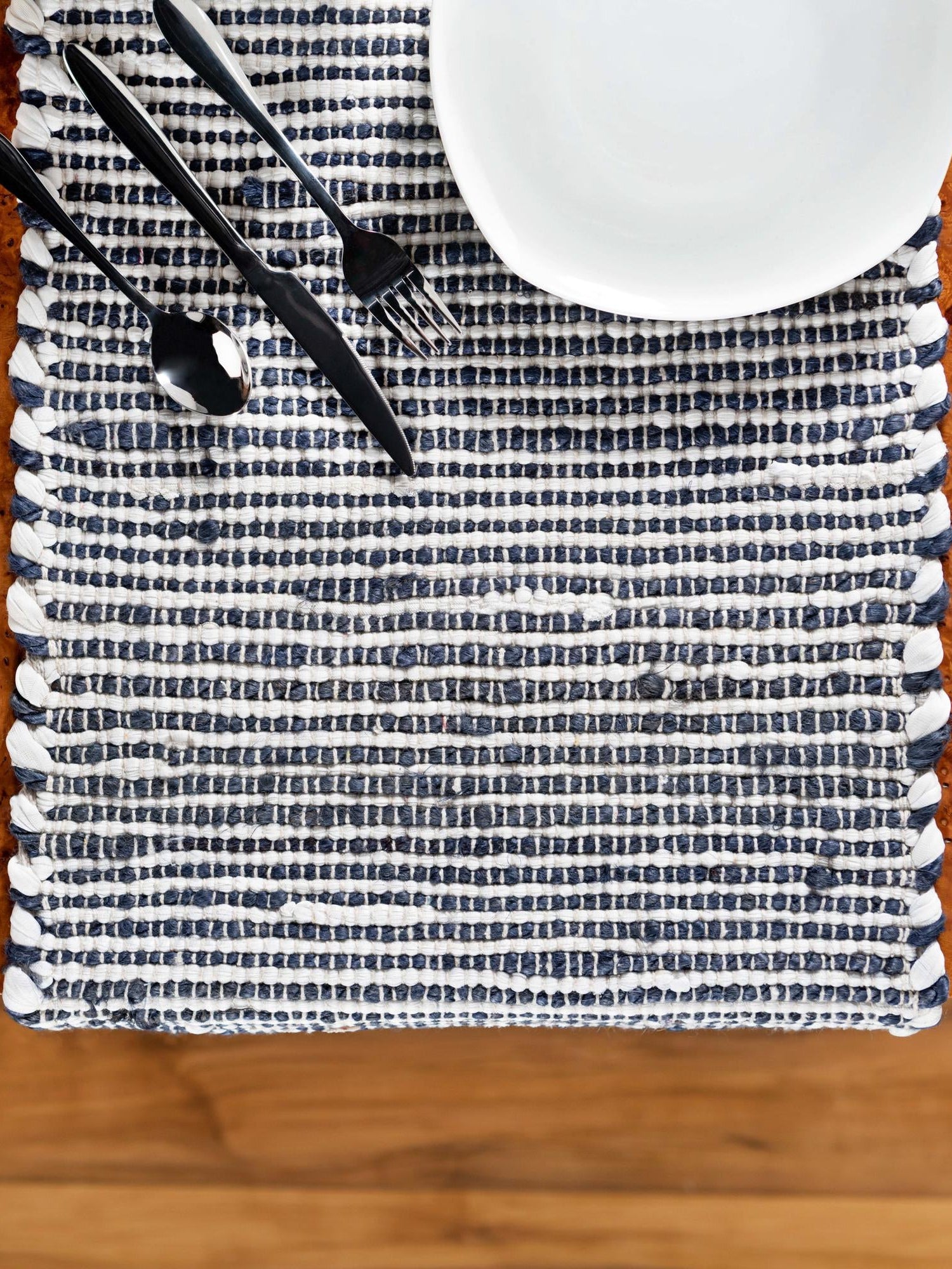 Navy Blue 1' 2 x 6' 1 Chindi Jute Table Runner Area Rug Decorative Dining Room Kitchen All Natural Material Table Cover Interior Design Home Decor Carpet Mat for Sale at Rug Engine