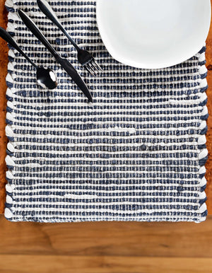 Navy Blue 1' 2 x 10' Chindi Jute Table Runner