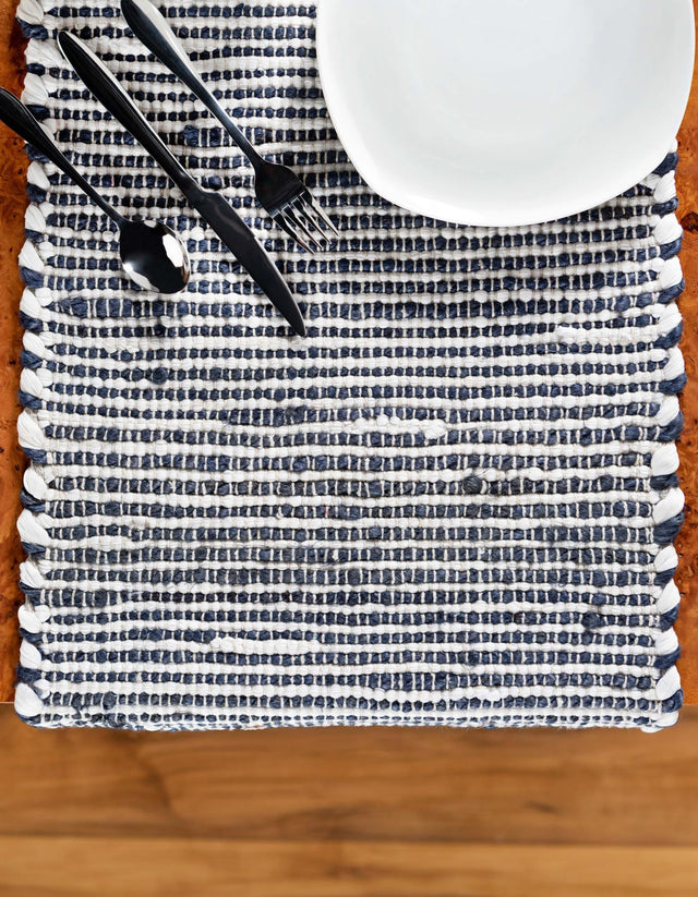 Navy Blue 1' 2 x 10' Chindi Jute Table Runner