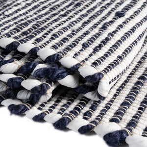 Navy Blue 1' 2 x 10' Chindi Jute Table Runner