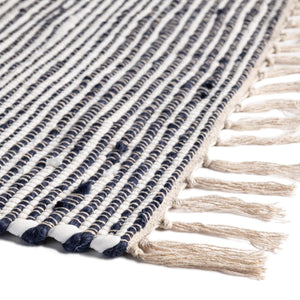 Navy Blue 1' 2 x 10' Chindi Jute Table Runner