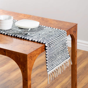 Navy Blue 1' 2 x 6' 1 Chindi Jute Table Runner