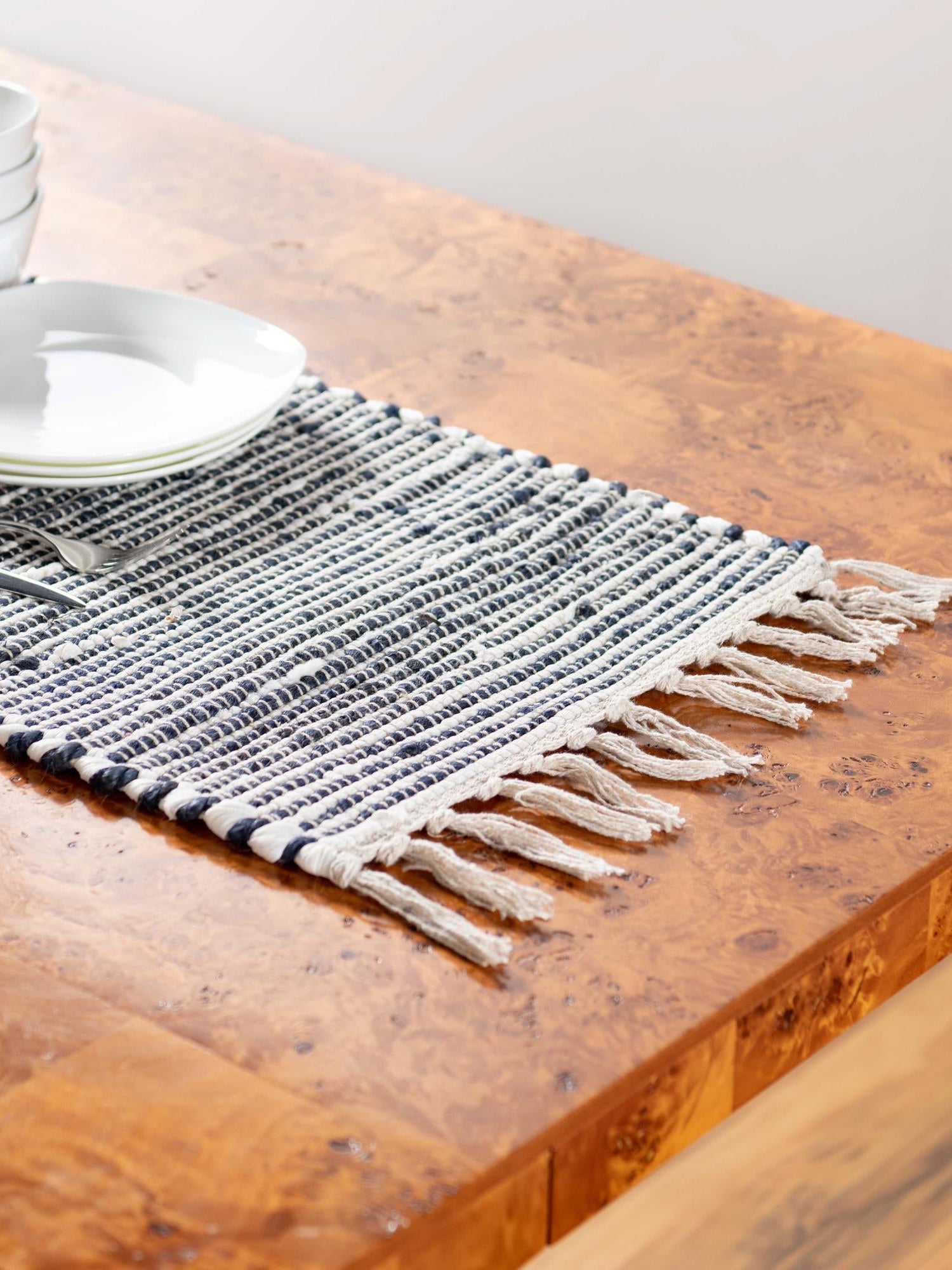 Navy Blue 1' 2 x 6' 1 Chindi Jute Table Runner Area Rug Decorative Dining Room Kitchen All Natural Material Table Cover Interior Design Home Decor Carpet Mat for Sale at Rug Engine