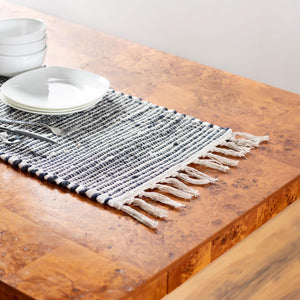 Navy Blue 1' 2 x 6' 1 Chindi Jute Table Runner