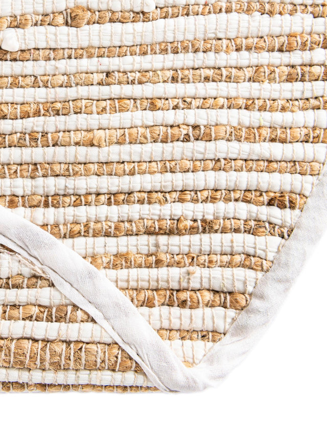 Natural 2' 2 x 4' Chindi Jute Semicircle Hearth Rug