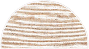 Natural 2' 2 x 4' Chindi Jute Semicircle Hearth Rug