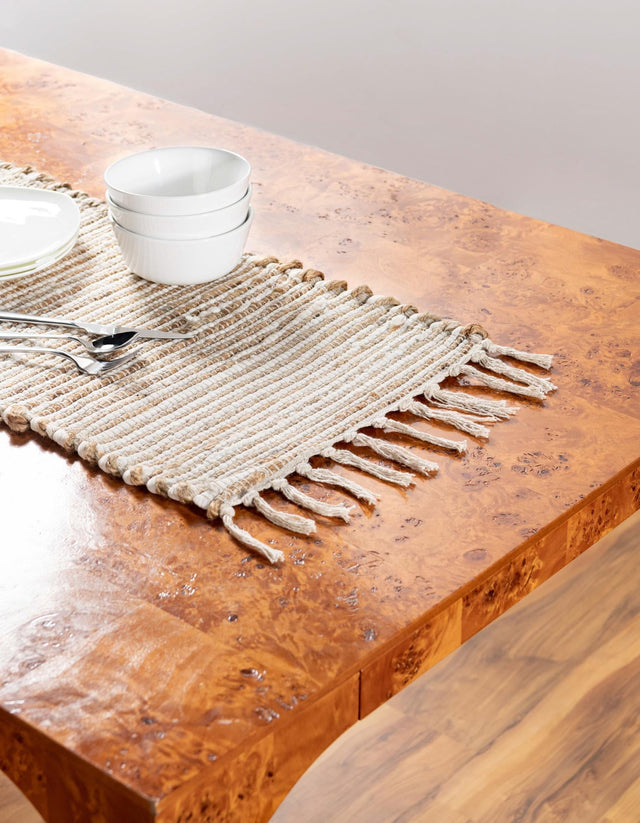 Natural 1' 2 x 5' 1 Chindi Jute Table Runner