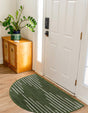 Green 2' 2 x 4' Chindi Cotton Semicircle Hearth Rug