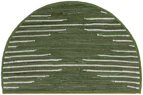 Green 2' 2 x 4' Chindi Cotton Semicircle Hearth Rug