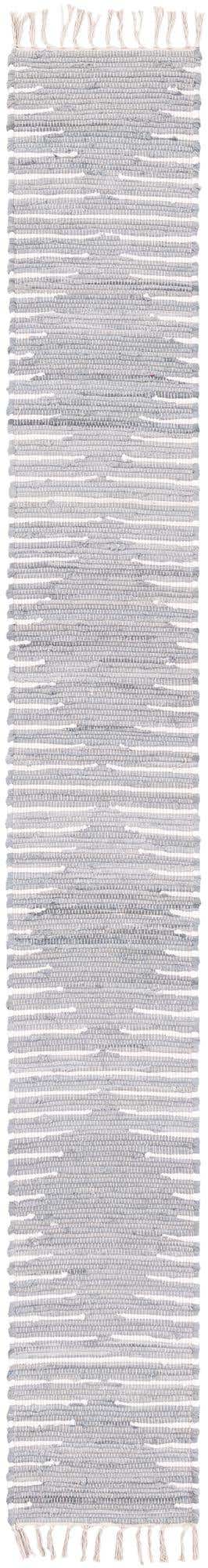 Light Gray 1' 2 x 10' Chindi Cotton Table Runner