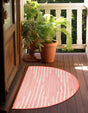 Rose 2' 2 x 4' Chindi Cotton Semicircle Hearth Rug