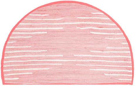 Rose 2' 2 x 4' Chindi Cotton Semicircle Hearth Rug
