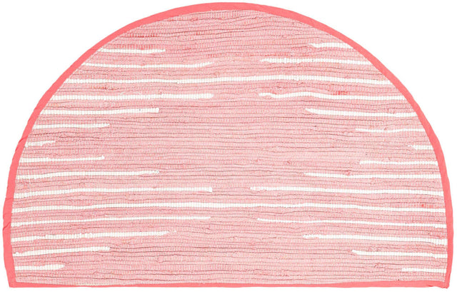 Rose 2' 2 x 4' Chindi Cotton Semicircle Hearth Rug