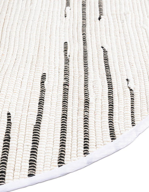 White 2' 2 x 4' Chindi Cotton Semicircle Hearth Rug