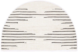 White 2' 2 x 4' Chindi Cotton Semicircle Hearth Rug