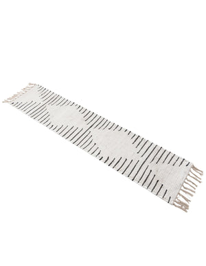 White 1' 2 x 6' 1 Chindi Cotton Table Runner