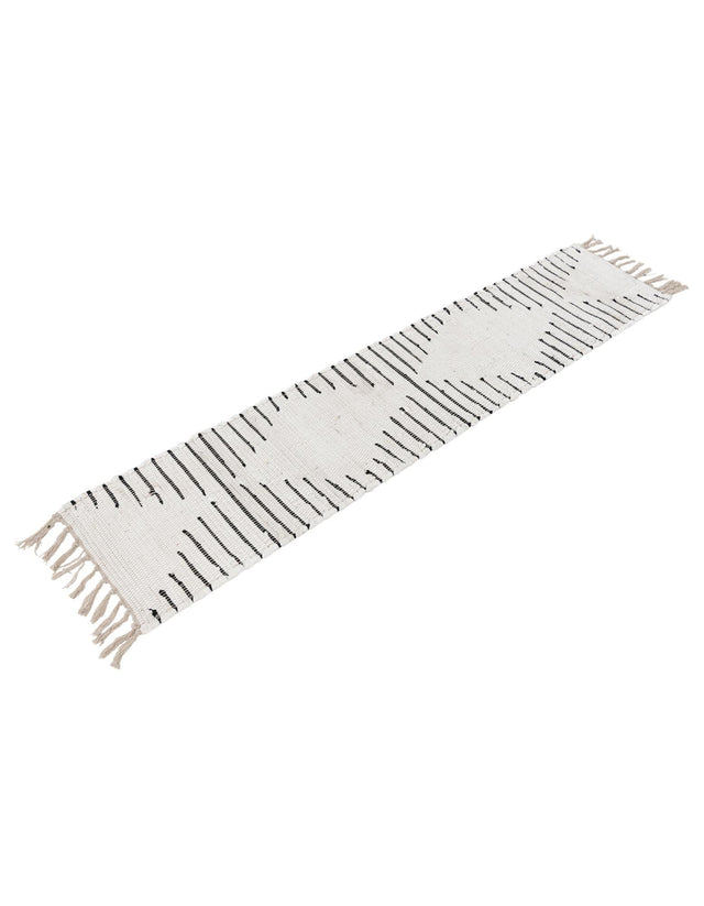 White 1' 2 x 6' 1 Chindi Cotton Table Runner