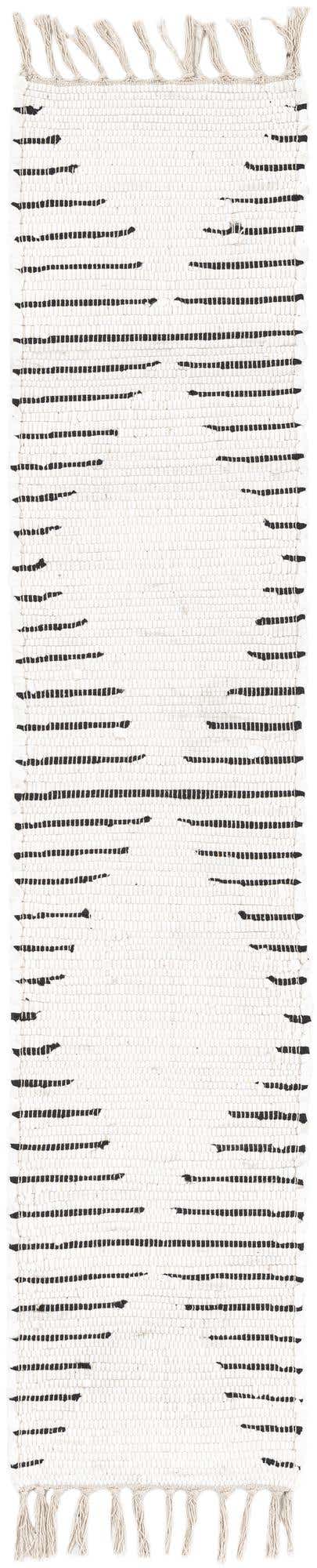 White 1' 2 x 6' 1 Chindi Cotton Table Runner