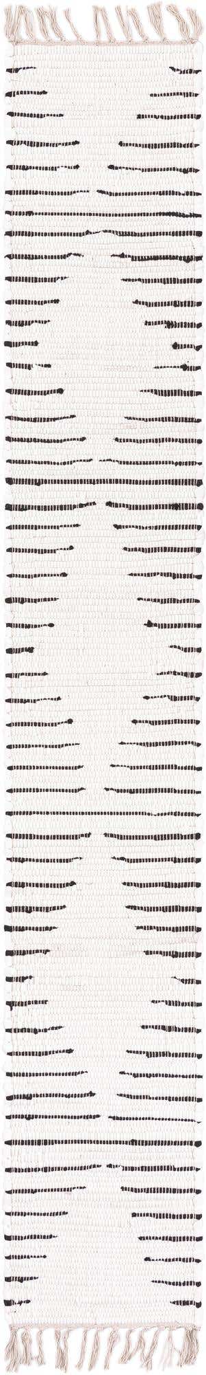 White 1' 2 x 8' Chindi Cotton Table Runner