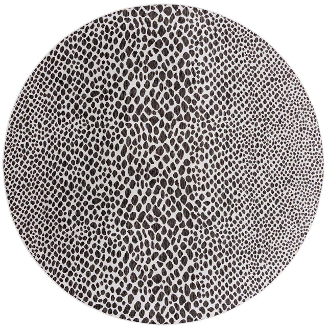 Black 10' 8 x 10' 8 Jill Zarin Outdoor Round Area Rug Weather Resistant for Patio, Deck, Terrace, Balcony, Porch Durable 100% Polypropylene Carpet for Outside for Sale at Rug Engine
