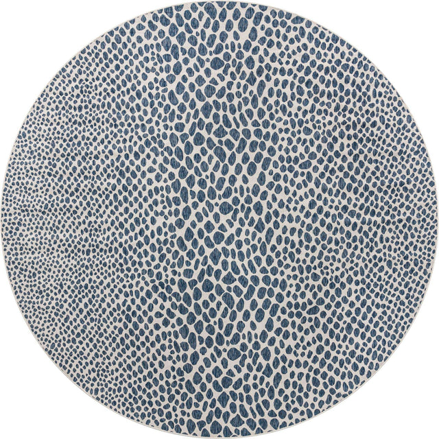 Blue 13' 1 x 13' 1 Jill Zarin Outdoor Round Area Rug Weather Resistant for Patio, Deck, Terrace, Balcony, Porch Durable 100% Polypropylene Carpet for Outside for Sale at Rug Engine