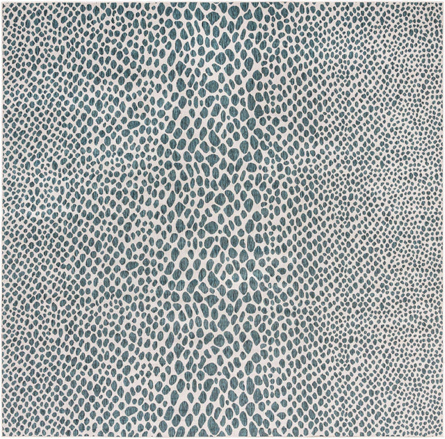 Teal 13' 1 x 13' 1 Jill Zarin Outdoor Square Area Rug Weather Resistant for Patio, Deck, Terrace, Balcony, Porch Durable 100% Polypropylene Carpet for Outside for Sale at Rug Engine