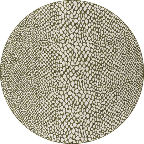Green 10' 8 x 10' 8 Jill Zarin Outdoor Round Area Rug Weather Resistant for Patio, Deck, Terrace, Balcony, Porch Durable 100% Polypropylene Carpet for Outside for Sale at Rug Engine