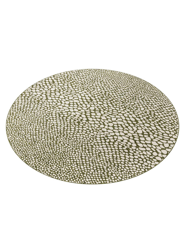 Green 13' 1 x 13' 1 Jill Zarin Outdoor Round Area Rug Weather Resistant for Patio, Deck, Terrace, Balcony, Porch Durable 100% Polypropylene Carpet for Outside for Sale at Rug Engine