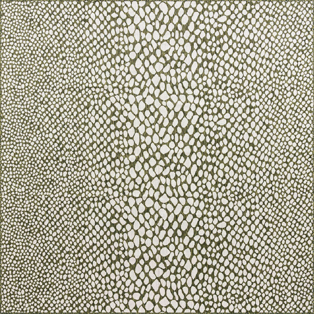 Green 10' 8 x 10' 8 Jill Zarin Outdoor Square Area Rug Weather Resistant for Patio, Deck, Terrace, Balcony, Porch Durable 100% Polypropylene Carpet for Outside for Sale at Rug Engine