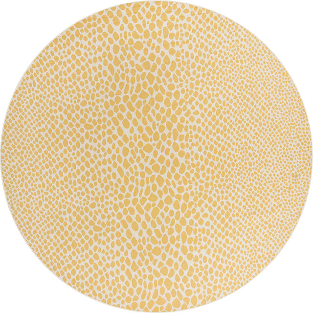 Yellow Ivory 13' 1 x 13' 1 Jill Zarin Outdoor Round Area Rug Weather Resistant for Patio, Deck, Terrace, Balcony, Porch Durable 100% Polypropylene Carpet for Outside for Sale at Rug Engine
