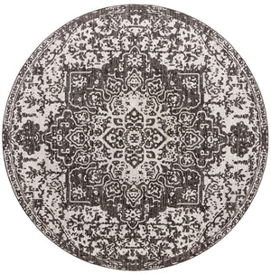 Charcoal Gray 13' 1 x 13' 1 Jill Zarin Outdoor Round Area Rug Weather Resistant for Patio, Deck, Terrace, Balcony, Porch Durable 100% Polypropylene Carpet for Outside for Sale at Rug Engine