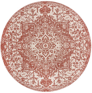 Rust Red 10' 8 x 10' 8 Jill Zarin Outdoor Round Area Rug Weather Resistant for Patio, Deck, Terrace, Balcony, Porch Durable 100% Polypropylene Carpet for Outside for Sale at Rug Engine