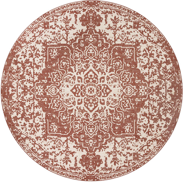Rust Red 13' 1 x 13' 1 Jill Zarin Outdoor Round Area Rug Weather Resistant for Patio, Deck, Terrace, Balcony, Porch Durable 100% Polypropylene Carpet for Outside for Sale at Rug Engine