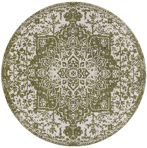 Green 13' 1 x 13' 1 Jill Zarin Outdoor Round Area Rug Weather Resistant for Patio, Deck, Terrace, Balcony, Porch Durable 100% Polypropylene Carpet for Outside for Sale at Rug Engine