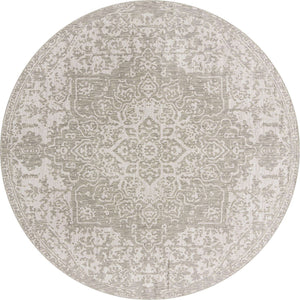 Gray 10' 8 x 10' 8 Jill Zarin Outdoor Round Area Rug Weather Resistant for Patio, Deck, Terrace, Balcony, Porch Durable 100% Polypropylene Carpet for Outside for Sale at Rug Engine