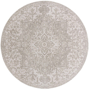 Gray 13' 1 x 13' 1 Jill Zarin Outdoor Round Area Rug Weather Resistant for Patio, Deck, Terrace, Balcony, Porch Durable 100% Polypropylene Carpet for Outside for Sale at Rug Engine