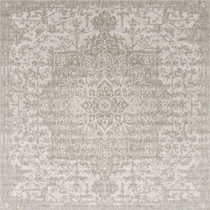 Gray 10' 8 x 10' 8 Jill Zarin Outdoor Square Area Rug Weather Resistant for Patio, Deck, Terrace, Balcony, Porch Durable 100% Polypropylene Carpet for Outside for Sale at Rug Engine
