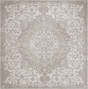 Gray 13' 1 x 13' 1 Jill Zarin Outdoor Square Area Rug Weather Resistant for Patio, Deck, Terrace, Balcony, Porch Durable 100% Polypropylene Carpet for Outside for Sale at Rug Engine