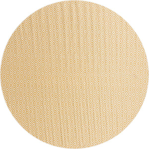 Yellow Ivory 10' 8 x 10' 8 Jill Zarin Outdoor Round Area Rug Weather Resistant for Patio, Deck, Terrace, Balcony, Porch Durable 100% Polypropylene Carpet for Outside for Sale at Rug Engine
