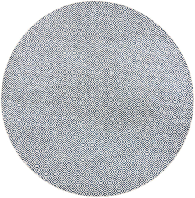 Blue 13' 1 x 13' 1 Jill Zarin Outdoor Round Area Rug Weather Resistant for Patio, Deck, Terrace, Balcony, Porch Durable 100% Polypropylene Carpet for Outside for Sale at Rug Engine