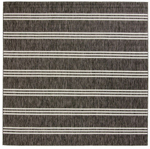 Charcoal 10' 8 x 10' 8 Jill Zarin Outdoor Square Area Rug Weather Resistant for Patio, Deck, Terrace, Balcony, Porch Durable 100% Polypropylene Carpet for Outside for Sale at Rug Engine
