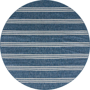 Blue 10' 8 x 10' 8 Jill Zarin Outdoor Round Area Rug Weather Resistant for Patio, Deck, Terrace, Balcony, Porch Durable 100% Polypropylene Carpet for Outside for Sale at Rug Engine