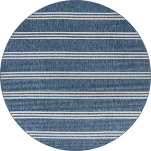 Blue 13' 1 x 13' 1 Jill Zarin Outdoor Round Area Rug Weather Resistant for Patio, Deck, Terrace, Balcony, Porch Durable 100% Polypropylene Carpet for Outside for Sale at Rug Engine