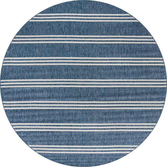 Blue 13' 1 x 13' 1 Jill Zarin Outdoor Round Area Rug Weather Resistant for Patio, Deck, Terrace, Balcony, Porch Durable 100% Polypropylene Carpet for Outside for Sale at Rug Engine