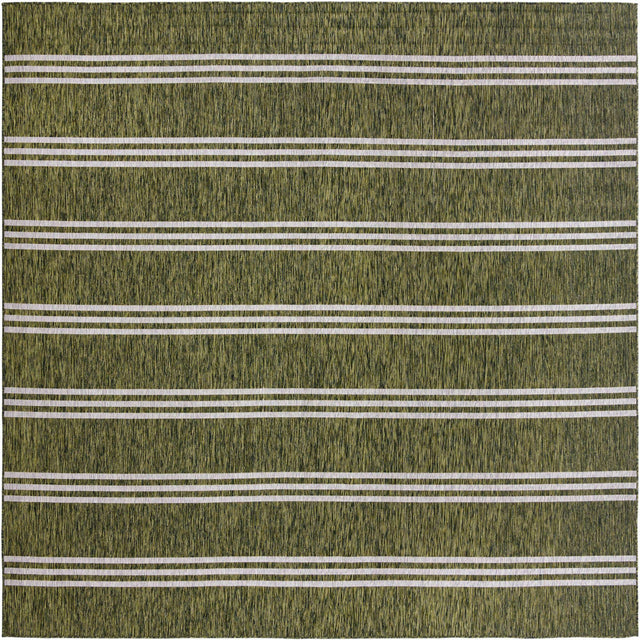 Green 10' 8 x 10' 8 Jill Zarin Outdoor Square Area Rug Weather Resistant for Patio, Deck, Terrace, Balcony, Porch Durable 100% Polypropylene Carpet for Outside for Sale at Rug Engine