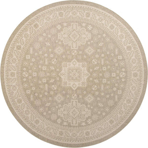 Light Gray 13' 1 x 13' 1 Outdoor Aztec Round Area Rug Weather Resistant for Patio, Deck, Terrace, Balcony, Porch 100% Polypropylene Traditional Carpet Mat for Sale at Rug Engine
